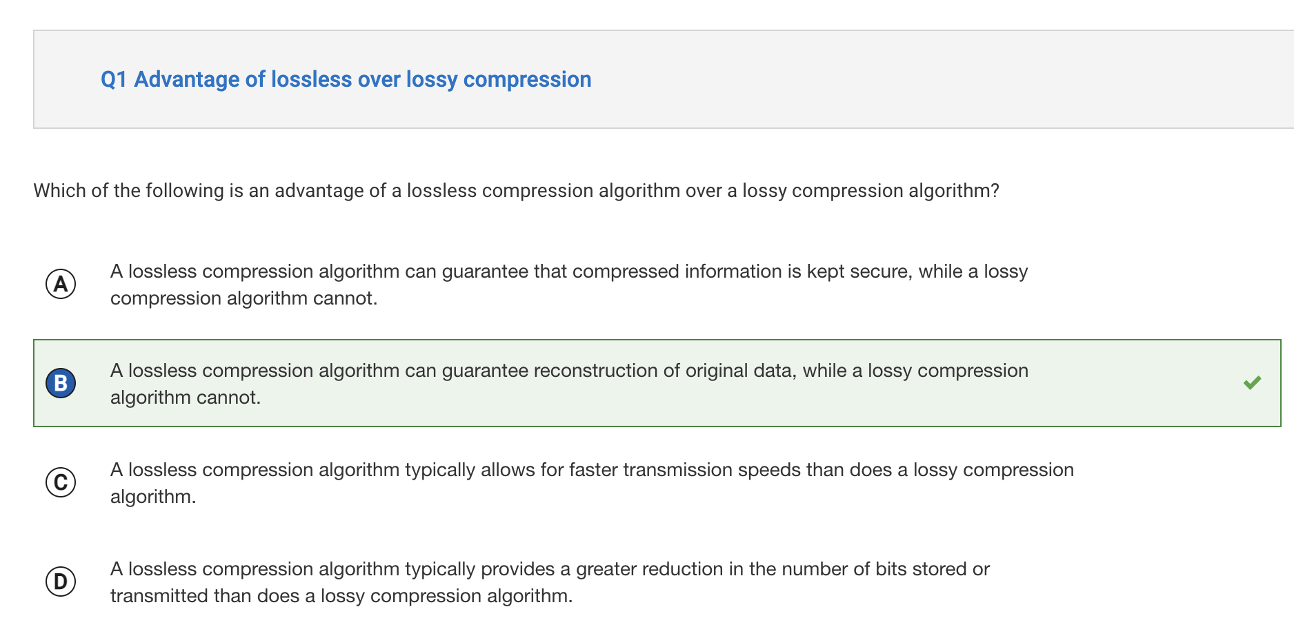 Data Compression Q1